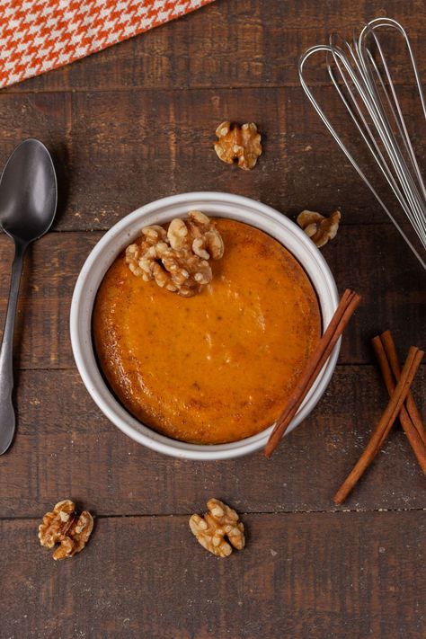 Pumpkin Custard Breakfast, Thm Pumpkin Recipes, High Protein Pumpkin Recipes, Breakfast Pumpkin Custard, Pumpkin Protein Recipes, Clean Pumpkin Recipes, Protein Custard, November Meal Plan, Chef Breakfast