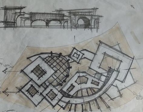 Sketch Plan Architecture, Cultural Center Architecture, Modern Restaurant Design, Architecture Design Process, Feature Wall Design, Perspective Drawing Architecture, Architecture Drawing Plan, Concept Models Architecture, Architecture Concept Diagram