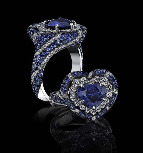 Heart Shaped Diamond Engagement Ring, High Jewelry Design, Heart Shaped Diamond Ring, Unusual Engagement Rings, Heart Engagement, Bad Romance, Heart Engagement Rings, Heart Shaped Rings, Sapphire Engagement Ring