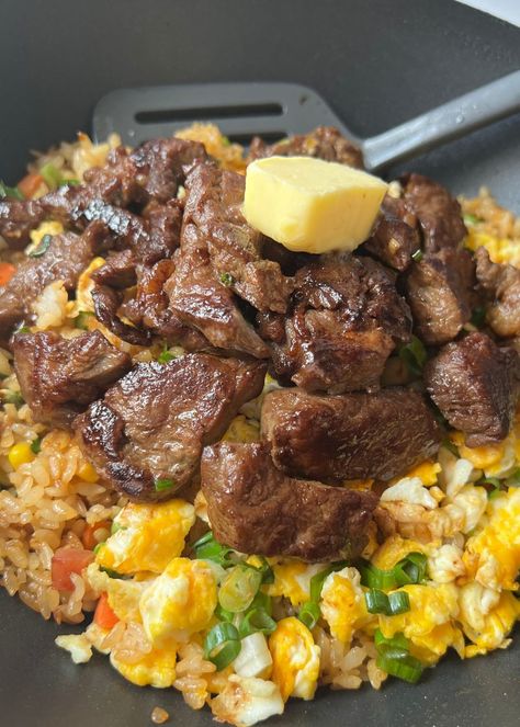 Steak Fried Rice - Easy 20 Minutes Meal - trychinesegoodies.com Rice With Steak, Steak Fried Rice, Mexican Fried Rice, Steak Rice, Beef Fried Rice, Rice Fried, Fried Rice With Egg, Authentic Chinese Recipes, Extra Protein