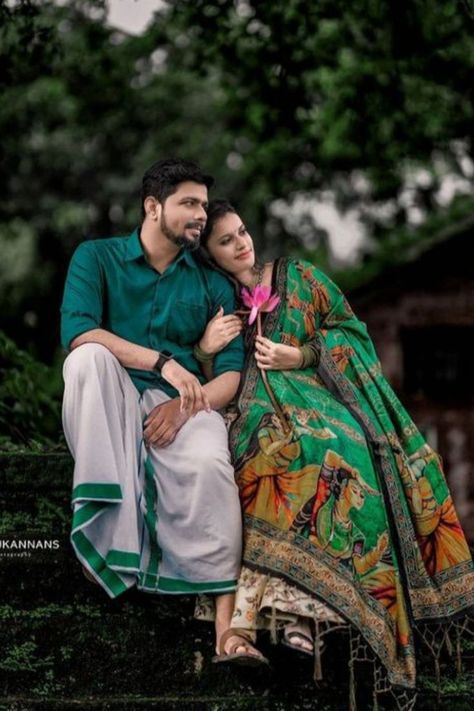 Introducing Best Pre-Wedding photoshoot ideas & themes that we have spotted for South Indian Couple. #weddingbazaar#indianwedding #preweddingphotoshoot #southindianprewedding #southindianpreweddingphotoshoot #southindianpreweddingshoot #southindianpreweddingphotoshootoutdoor #southindianpreweddingphotoshootposes #southindianpreweddingphotography #southindianpreweddingposes #southindianpreweddingshootposes #southindianpreweddingshootdresses #southindianpreweddingideas #southindianpreweddingunique Kerala Wedding Couple, South Indian Couple, Temple Wedding Photography, Pre Wedding Photoshoot Props, Maternity Photography Poses Couple, Indian Wedding Poses, Maternity Photography Poses Pregnancy Pics, Pre Wedding Photoshoot Outfit, Wedding Photoshoot Props