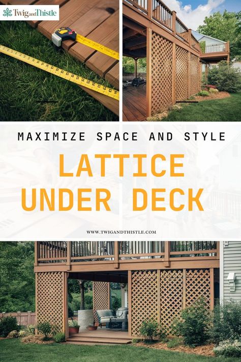 Lattice Under Deck Lattice Under Deck, Under Deck Ideas, Creative Deck Ideas, Under Deck, White Lattice, Dream Deck, Under Decks, Deck Ideas, Maximize Space