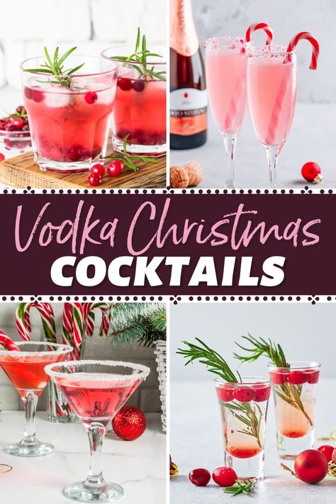 Bring a little extra merriment to your next holiday party with these festive vodka Christmas cocktails. Just don't forget to fill Santa's glass too! Red Christmas Drinks For Adults, Santa Cosmopolitan Christmas Cocktails, Vodka Christmas Cocktails Holiday Drinks, Easy Holiday Cocktails Vodka, Nye Vodka Cocktail, Santa’s Hat Cocktail, Light Holiday Cocktails, White Claw Vodka Cocktails, Whipped Vodka Christmas Drinks