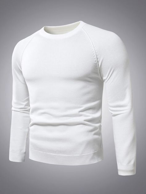 Men Knitwear, Raglan Sleeve Sweater, White Tshirt Men, Men Kissing, Knitwear Men, Character Ideas, Workout Tshirts, White Crop Top, White Casual