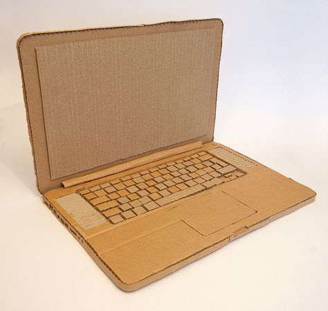 cardboard laptops | cardboard laptop Cardboard Laptop, Cardboard Art Projects, Cardboard Art Sculpture, Cardboard Props, Cardboard Crafts Kids, Hadiah Diy, Cardboard Model, Cardboard Crafts Diy, Cardboard Box Crafts