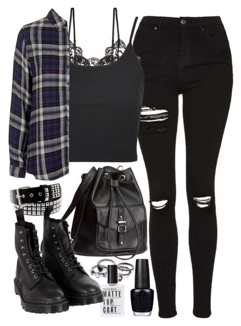 "Requested outfit" by ferned ❤ liked on Polyvore featuring Topshop, Hanky Panky, H&M, OPI and Dr. Martens Teenage Outfits, Boots Comfortable, Jeans Boots, Rock Punk, Emo Scene, Teenager Outfits, Hipster Fashion, Edgy Outfits, Mode Vintage