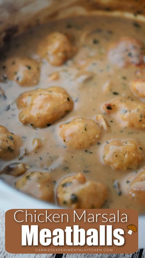 Ground Chicken And Beef Meatballs, Ground Chicken Meatballs Slow Cooker, Chicken Pork Meatballs, Chicken Marsala Meatballs Giada, Ground Chicken Meatballs With Gravy, Ground Chicken And Pork Meatballs, Ground Chicken Swedish Meatballs, Chicken Swedish Meatball Recipe, Chicken Francese Meatballs