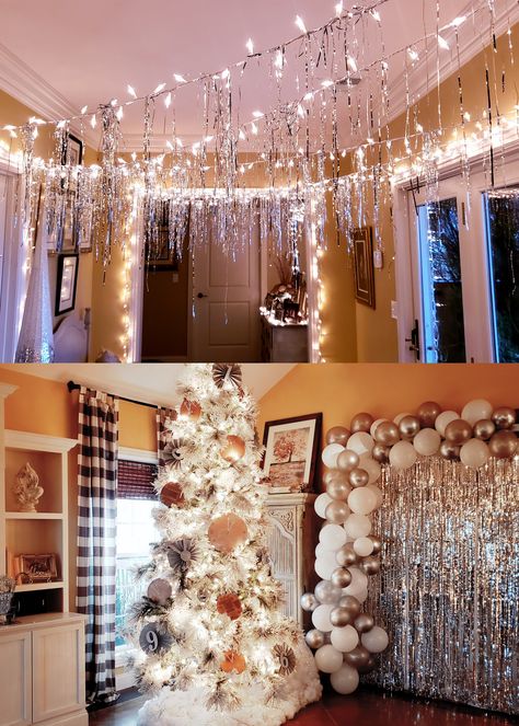 Nye Outdoor Party, Cheap New Years Eve Decorations, Disco New Years Party, Elegant Nye Party, New Years House Decor, 2023 New Years Eve Party Ideas, Nye Disco Party, Room Inspiration Bathroom, New Year’s Eve Birthday