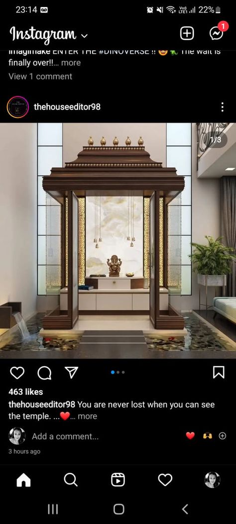 Pooja Room With Water Pond, Pooja Design, Pooja Unit, Court Yard, House Plans With Pictures, Mandir Design, House Balcony, Pooja Items, House Balcony Design