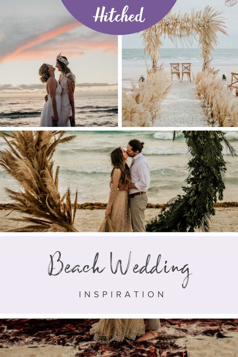 Diy Beach Wedding Decorations, Boho Beach Wedding Reception, September Beach Wedding, Beach Venue Wedding, Evening Beach Wedding, Fountain Wedding, Cheap Beach Wedding, Beautiful Sunset Pictures, Sunset Beach Wedding