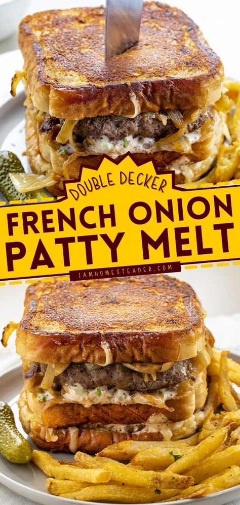 Patty Melt Sandwich, Grilled Sandwich Recipe, Patty Melt Recipe, Sandwhich Recipes, Best Sandwich Recipes, Homemade Sandwich, Melt Recipe, Patty Melt, Deli Sandwiches