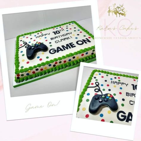 Gaming Birthday Party Cake, Gaming Party Cake Ideas, Video Game Sheet Cake, Level Up Birthday Party Cake, Level Up Birthday Cake, Gamer Cake Ideas Boys, Video Game Birthday Cake, Gamer Birthday Cake, Playstation Cake