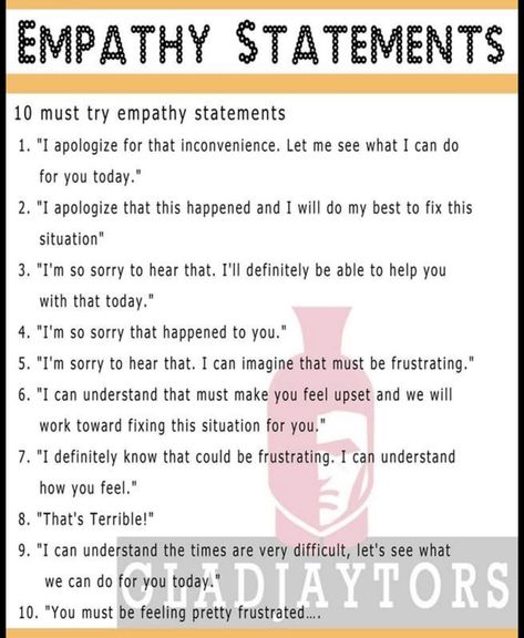 Empathy In The Workplace, Empathy Statements For Customer Service, Empathy Statements, Business Communication Skills, Good Customer Service Skills, Business Writing Skills, Work Etiquette, Improve Writing Skills, Good Leadership Skills