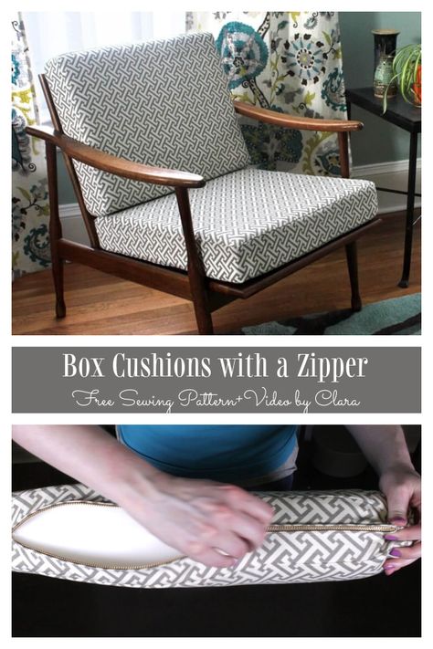 Couch Cushion Sewing Pattern, Sewing Chair Cushions Tutorials, Sew Chair Cushion, Sewing Chair Cushions, Chair Cushions Diy, Diy Pillow Chair, Cushion Sewing Pattern, Replacement Sofa Cushions, Diy Chair Cushions