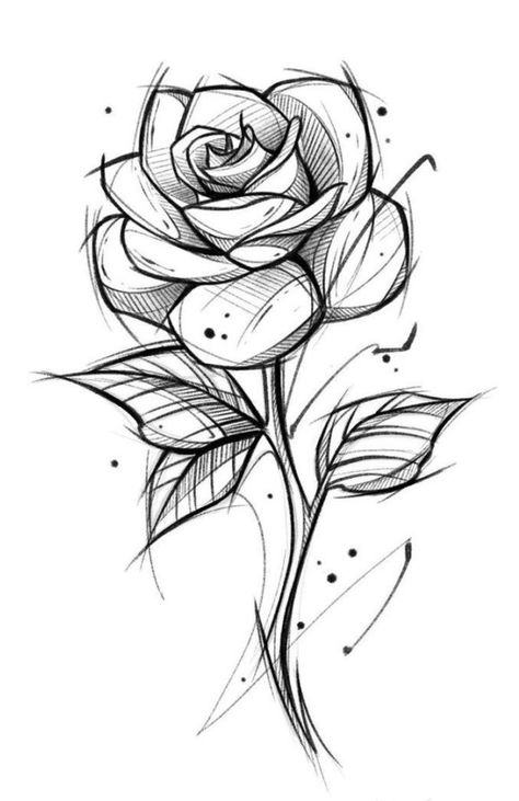 Flower Tattoo Stencils, Realistic Rose Tattoo, Rose Drawing Tattoo, Rose Sketch, Tattoo Henna, Idee Cricut, Realistic Rose, Drawing Tattoo, Tattoo Stencil Outline