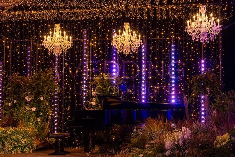 Duo Recital @ Villa Medicea Di Lilliano Decoration With Fairy Lights, Lighting Decoration, Dinner Decoration, Wedding Music, Stage Lighting, Wedding Lights, Fairy Lights, Light Decorations, Chandeliers