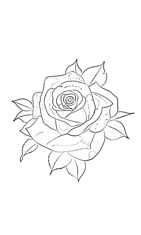 Rose Outline Tattoo, Small Nature Tattoo, Rose Tattoo Stencil, Realistic Rose Tattoo, Rose Outline, Rib Tattoos For Women, Rose Drawing Tattoo, Rose Stencil, Tattoo Outline Drawing