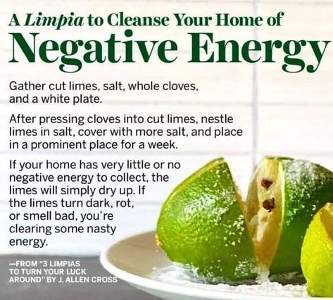 Cleaning Negative Energy Home, Lime Protection Spell, Energy Cleansing Ritual, Get Rid Of Negative Energy, Negative Energy Cleanse, Georgetown Texas, Good Luck Spells, Magic Spell Book, Witch Spirituality