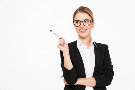 Happy blonde business woman in eyeglasse... | Free Photo Blonde Business Woman, Female Manager, Nurse Photos, Corporate Women, Women Laughing, Simple Portrait, Studio Photography Poses, Business Photoshoot, Dissertation Writing