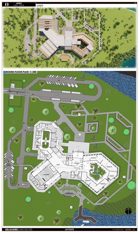 Museum Project - Plan - Ogollah Dennis - 2022 Museum Site Plan Architecture, Museum Plan Architecture Projects, Museum Site Plan, Art Gallery Architecture, Form Development, Museum Flooring, Gallery Architecture, Architecture Pictures, معرض فني