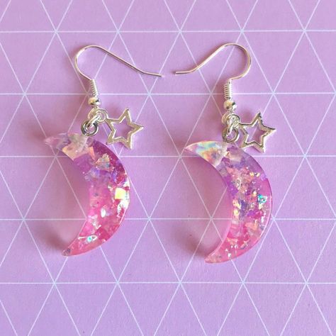 Earrings Kawaii, Pastel Jewelry, Pastel Earrings, Kawaii Earrings, Kawaii Jewelry, Funky Earrings, Kawaii Accessories, Kawaii Aesthetic, Magical Jewelry