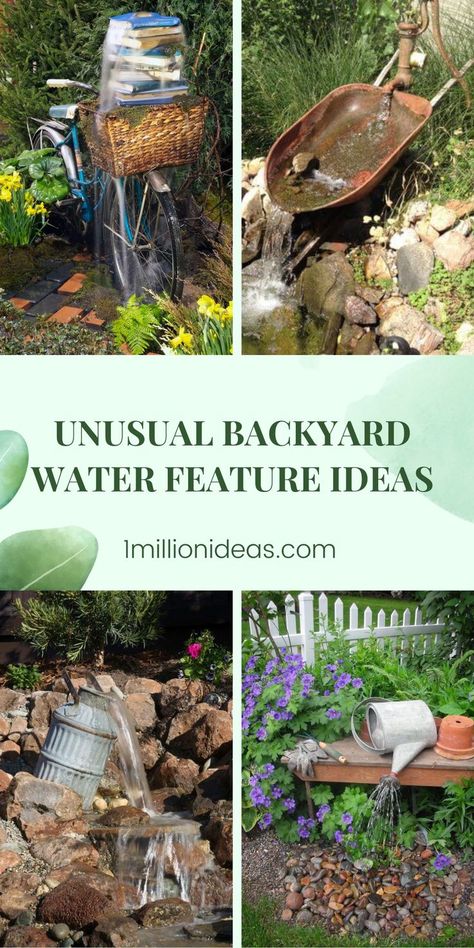 Backyard Water Feature Ideas, Fountains Backyard Waterfalls, Water Feature Ideas, Diy Waterfall, Diy Water Feature, Ideas Bathroom Decor, Outdoor Water Feature, Diy Pond, Diy Bird Bath