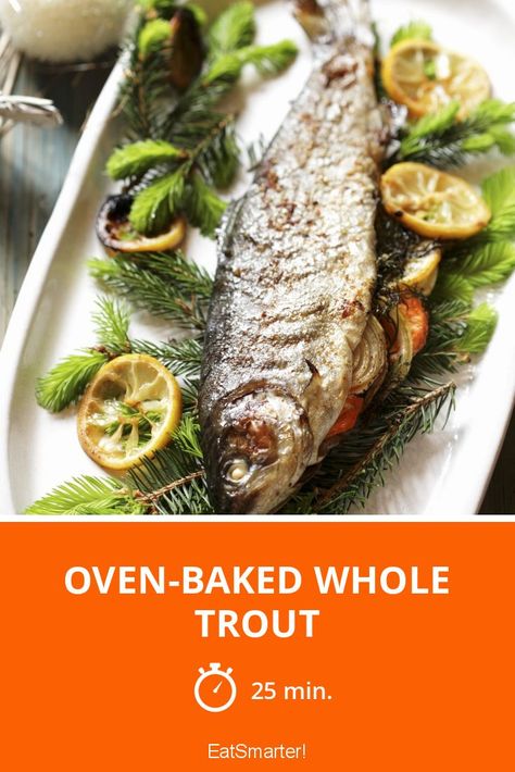 Whole Trout Recipes Baked, Trout Recipes Oven, Whole Trout Recipes, Trout Recipes, Oven Recipes, Oven Roast, Online Food, Oven Baked, Delicious Healthy Recipes