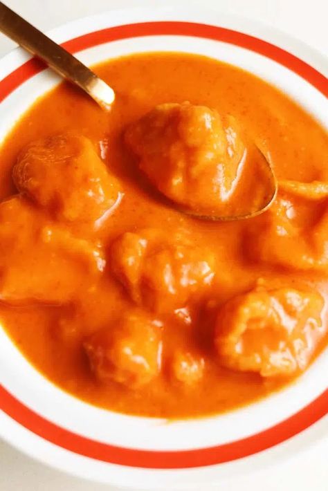 3 Ingredient Cheese Dumpling Tomato Soup - Grilled Cheese Social Tomato Dumplings Recipe, 3 Ingredient Soup, Tomato Dumplings, Rainy Day Food, Cheese Dumplings, Tomato Soup Grilled Cheese, Mackenzie Smith, Dumpling Dough, Winter Soup Recipe