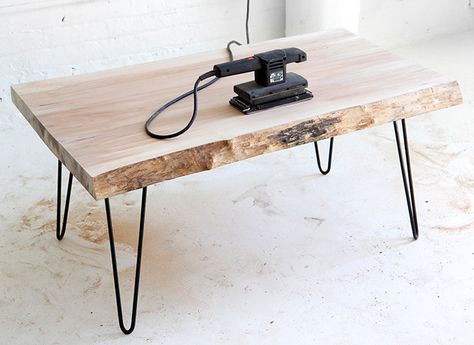 » MY DIY | Wood Slab Coffee table Slab Coffee Table, I Spy Diy, Antique Woodworking Tools, Garden Coffee Table, Live Edge Coffee Table, Artisan Furniture, Reclaimed Wood Coffee Table, Coffee Table Legs, Boho Deco