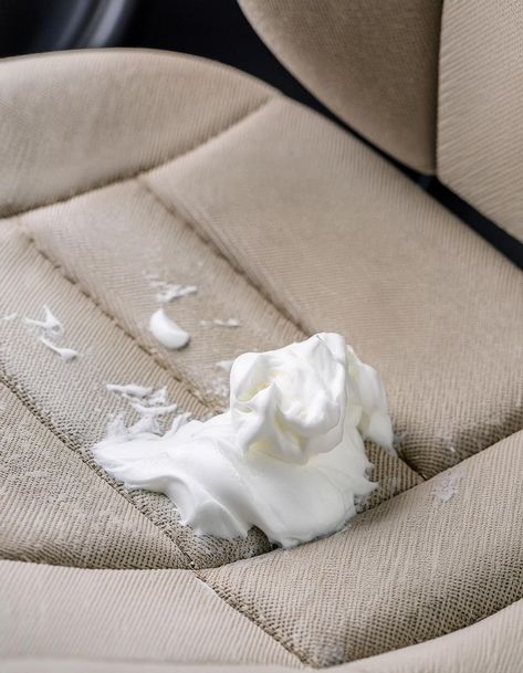 Stained fabric car seats? Use this easy shaving cream cleaning trick Clean Car Seats Upholstery, Clean Car Seats Stains, Stained Fabric, Car Upholstery Cleaner, Cleaning Car Upholstery, Car Seat Upholstery, Clean Car Seats, Car Fabric, Clean Car