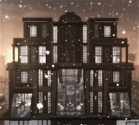 Sims 4 Penthouse, Penthouse Building, Art Deco Houses, House Decals, Sims 4 House Plans, Sims Building, Bustling City, A Frame House, Open Layout