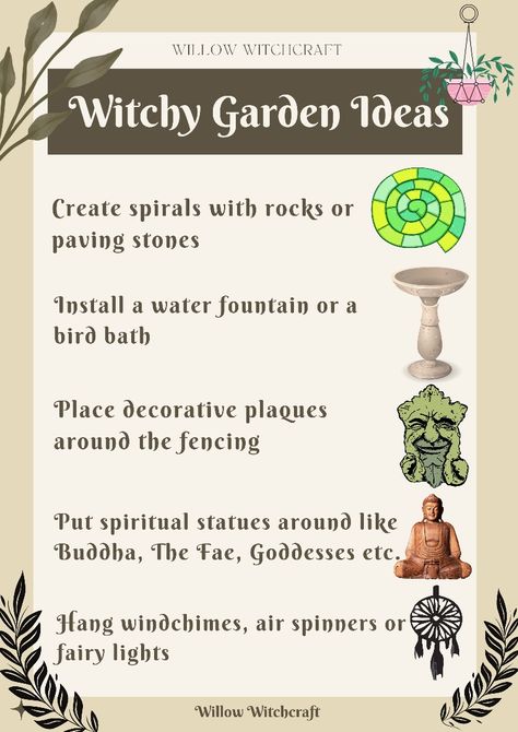 Witchy Yard Ideas, Witchy Outdoor Space, Witchcraft Garden, Witchy Garden Ideas, Witch Garden Aesthetic, Witch Garden Design, Garden Witchcraft, Green Witch Garden, Witchy Backyard