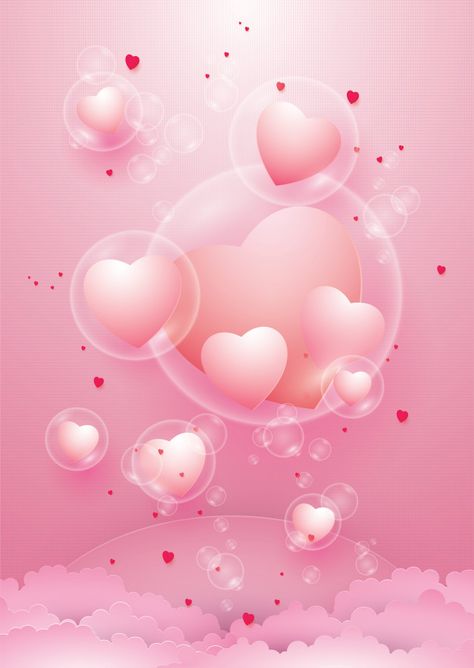 Heart Wallpaper Backgrounds, Beautiful Heart Images, Bubble Valentines, Beautiful Hearts, Heart Bubbles, Heart Iphone Wallpaper, Love Balloon, Valentines Greetings, Valentines Day Background