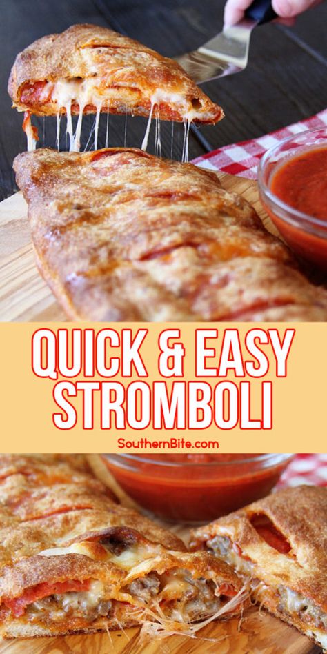 With only 5 ingredients, this Easy Stromboli will be ready in about 35 minutes! Easy Stromboli, Stromboli Recipe Easy, Stromboli Recipe, Pizza Making, Traditional Italian Dishes, Italian Recipes Easy, 5 Ingredient Recipes, Best Italian Recipes, God Mat