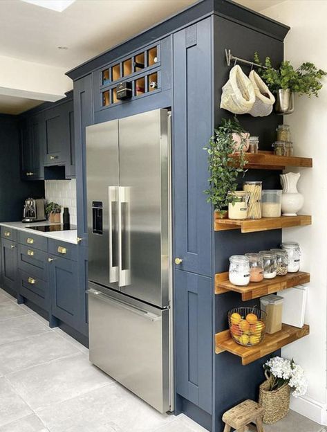 Fridge Alcove, Cabinet Above Fridge, Above Fridge Storage, Above Fridge, Kitchen 2022, Counter Kitchen, Ideas Cocina, Renovation Kitchen, Fridge Storage