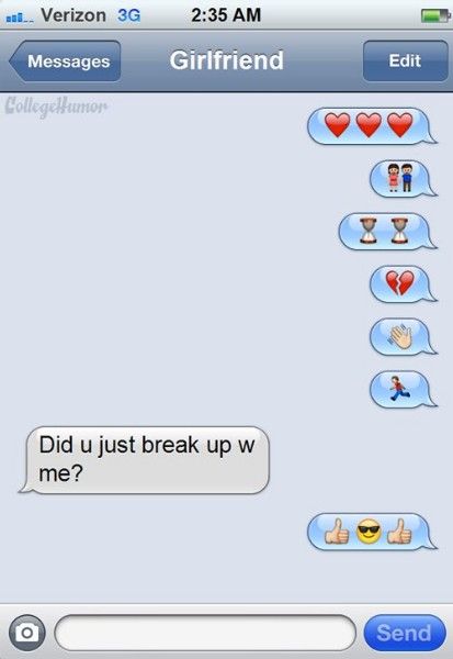 6 Ways to Break Up with Someone That Are Even Worse Than Texting Funny Breakup Texts, Break Up Text Messages, Breaking Up Over Text, Text Convos, Funny Emoji Texts, Breakup Humor, Break Up Texts, Emoji Texts, Savage Texts