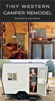 Tiny Travel Trailer Remodel, Southwest Camper Interior, Antique Camper Remodel, Old Camper Remodels Exterior, Vintage Holiday Rambler Remodel, Tiny Vintage Camper Remodel, Tiny Camper Trailer Interior, Tiny Trailer Camper, Small Vintage Camper Interior Ideas