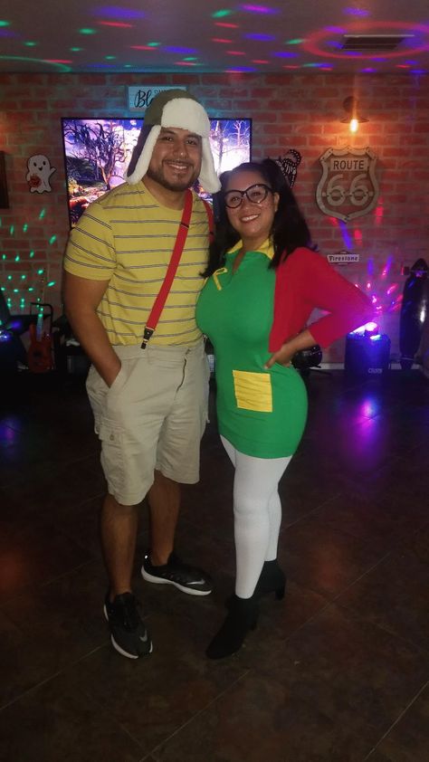 El Chavo del Ocho, La Chilindrina Latino Halloween Costumes, Mexican Halloween Costume Couple, La Chilindrina Costume, Latina Halloween Costumes, Mexican Halloween Costume, Reverse French Braids, Mexican Halloween, Funny Couple Halloween Costumes, Elves Gift