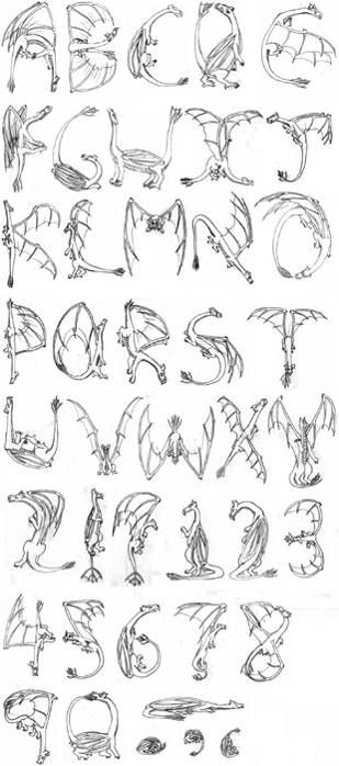 ۞ Dragons. This is another alphabet I cannot find all of the individual letters for so here is an over all view. ۞ Dragon Letters Alphabet, Dragon Lettering, Dragon Script, Dragon Calligraphy, Dragon Letters, Dragon Alphabet, Dragon Party, Alphabet Art, Illuminated Letters