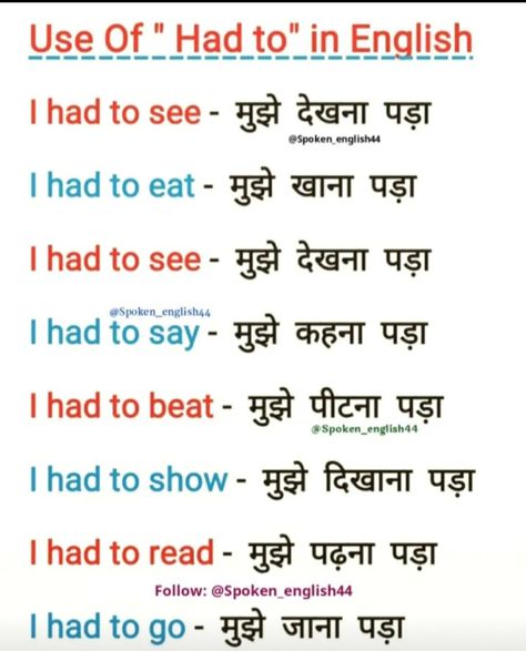 Hindi to English Sentences  Hindi to English Sentences and phrases for spoken English, English grammar in Hindi, Hindi sentence, Hindi vocabulary, important hindi words, common English Sentences, Hindi to English translation Hindi Sentences For Translation, Vocabulary Hindi To English, English Grammar In Hindi, English Translation In Hindi, Spoken Hindi Through English, Tenses English Grammar In Hindi, Translation English To Hindi, English Learning Spoken English Learning Spoken In Hindi, English Learning Spoken In Hindi