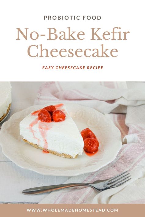 Kefir Recipes Baking, Kefir Dessert Recipes, Kefir Recipes Ideas, Kefir Cheesecake, Kefir Dessert, Kefir Cake, Milk Kefir Recipes, Easy Cheesecake Recipe, Cheesecake Easy