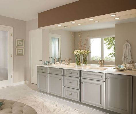 Bathroom Soffit, Grey Bathroom Paint, Cherry Wood Kitchen Cabinets, Frugal Kitchen, Bathroom Cabinet Colors, Grey Bathroom Cabinets, Cherry Wood Kitchens, Bathroom Cabinets Designs, Gray Bathroom