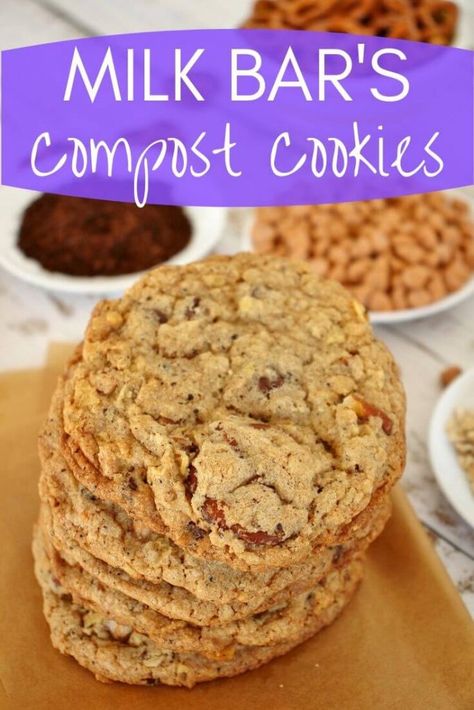 Milk Bar's Compost Cookies | Mission: Food Compost Cookies Recipe, Momofuku Recipes, Milk Bar Recipes, Compost Cookies, Momofuku Milk Bar, Christina Tosi, Cereal Milk, Milk Ice Cream, Milk Bar