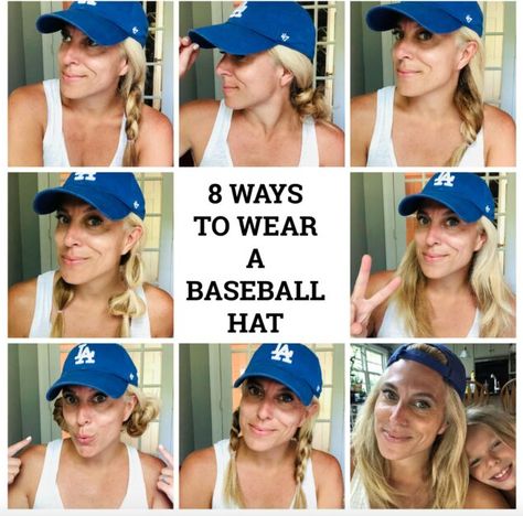 Hair With Baseball Hat, Ballcap Hairstyles, Hairstyles With Baseball Hats, How To Wear A Baseball Hat, Ball Cap Hairstyles, Cute Hairstyles With Hats, Hair With Hat, Baseball Hat Hairstyles, Baseball Cap Hairstyles