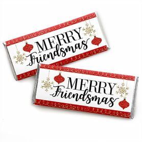 Friends Christmas Party, Christmas Candy Bar, Personalized Candy Bar Wrapper, Personalized Candy Bars, Rustic Paper, Easy Party Decorations, Candy Buffet Tables, Holiday Party Favors, Personalized Candy