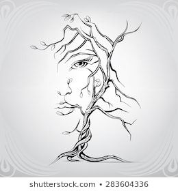 Woman's face in the form of a tree Face Silhouette Tattoo, Womens Face, Silhouette Tattoo, Face Silhouette, Super Ideas, Stock Vector, Royalty, Royalty Free, Portfolio