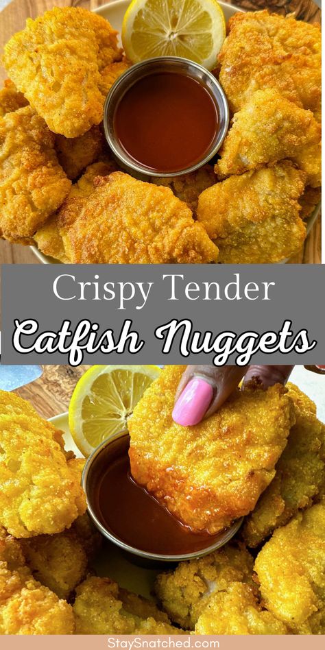 Catfish Nuggets Recipes, Breaded Fish Recipe, Catfish Nuggets, Air Fried Fish, Cookout Recipes, Bbq Cookout, Catfish Recipes, Meal Planning Menus, Bite Size Food