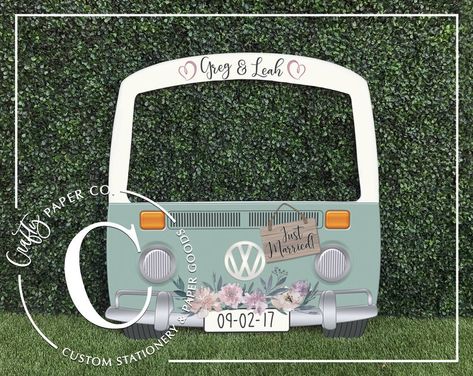 VW Bus photo booth frame Car photo booth prop Wedding | Etsy Vw Bus Photo Booth, Bus Photo Booth, Vw Bus Photo, Bus Photo, Backdrop Floral, Photo Booth Backdrop Wedding, Selfie Frame, Birthday Props, Vintage Car Wedding