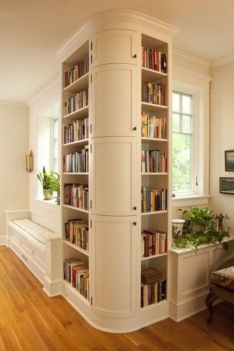 Full Wall Bookshelf, All About Books, Wall Bookshelf, Modern Minimalist Bedroom, Public Libraries, Freestanding Kitchen, Interior Living Room, Home Library Design, About Books