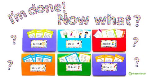 I’m done! Now What? | Purposeful Fast Finisher Activities Spelling Task Cards, Word Wall Template, Addition Task Cards, Egg Craft, Fast Finisher Activities, Rainbow Words, Vocabulary Word Walls, Reading Task Cards, Money Math